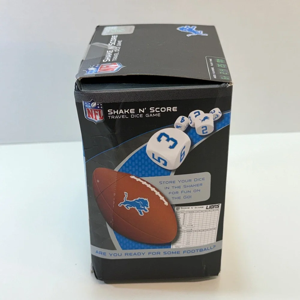 Detroit Lions Travel Dice Game MasterPieces Shake N' Score NFL Blue White